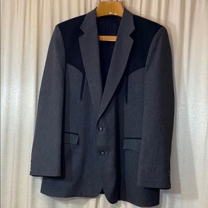 Circle S Men's Charcoal Grey And Black Sport Coat.
